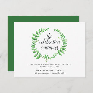 Watercolor Foliage Wedding After Party Invitation