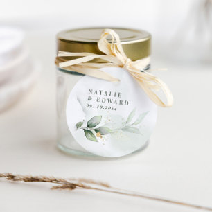 Watercolor foliage wedding eucalyptus elegant favour tags