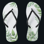 Watercolor Foliage Wedding Jandals<br><div class="desc">This design features luscious tropical watercolor green foliage with a modern and simplistic look. Coordinates with our Watercolor Foliage Wedding paper products and accessories. A great wedding favour for all the bridesmaids.</div>