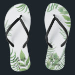 Watercolor Foliage Wedding Jandals<br><div class="desc">This design features luscious tropical watercolor green foliage with a modern and simplistic look. Coordinates with our Watercolor Foliage Wedding paper products and accessories. A great wedding favour for all the bridesmaids.</div>
