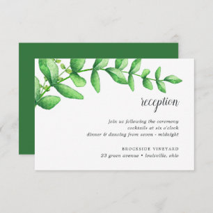 Watercolor Foliage Wedding Reception Card