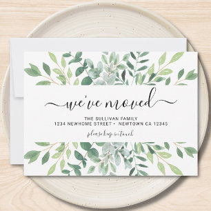 Watercolor Foliage We've Moved Announcement Card