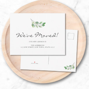 Watercolor Foliage We've Moved Moving Announcement Postcard