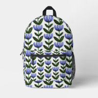 Watercolor Folk Art Flower Print Bag