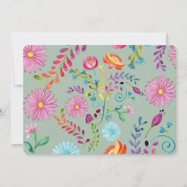 Watercolor Folk Flowers - Customisable (Front)