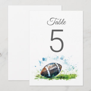 Watercolor Football Baby Shower Table Numbers
