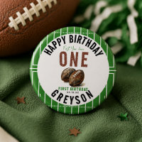 Watercolor Football First Year Down | 1st Birthday