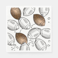 Watercolor Football Paper Napkins