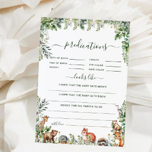 Watercolor Forest Animals Baby Shower Predictions