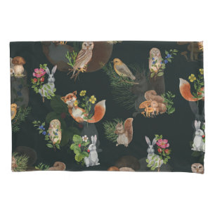 Watercolor Forest Animals: Cute Seamless Pillowcase