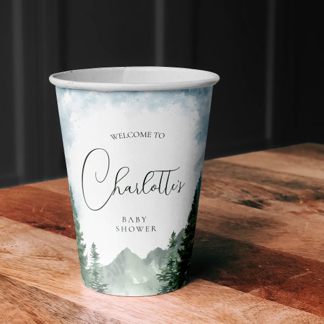 Watercolor Forest Baby Shower Cups (Creator Uploaded)