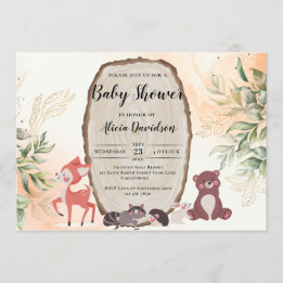 Watercolor Forest Baby Shower Invitation