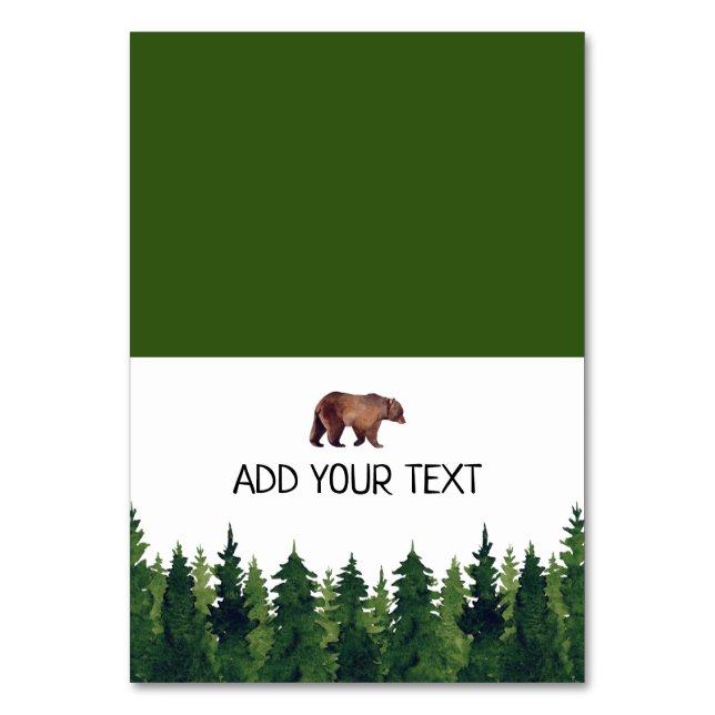 Watercolor Forest Bear Buffet Card  (Front)
