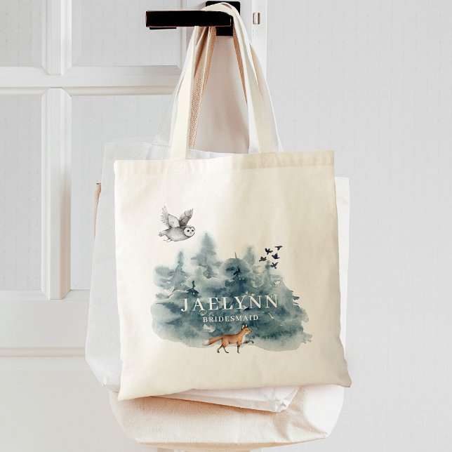 Watercolor Forest Bridesmaid Tote Bag (Watercolor Forest Bridesmaid Tote Bag)