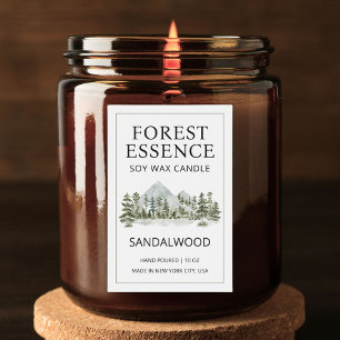 Watercolor Forest Candle Business Product Label