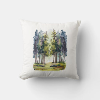 Watercolor Forest Cushion