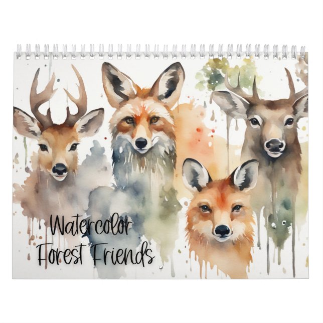 Watercolor Forest Friends Calendar (Cover)