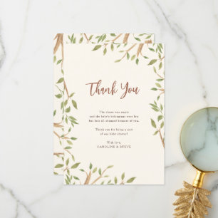 Watercolor Forest Greenery Baby Shower Thank You Card