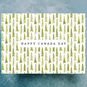 Watercolor Forest Happy Canada Day Card