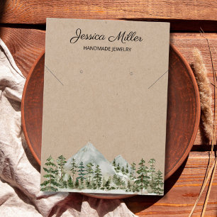 Watercolor Forest Jewellery Kraft Display Card