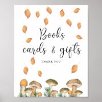 Watercolor forest mushrooms, books cards and gifts