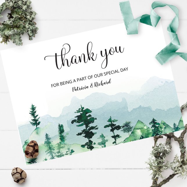 Watercolor Forest Outdoor Wedding Thank You (Creator Uploaded)