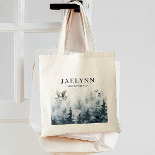 Watercolor Forest Owl  Bridesmaid Tote Bag