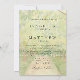 Watercolor Forest Path Wedding Invitation