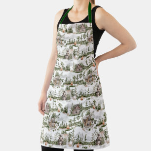 Watercolor Forest Pattern Apron