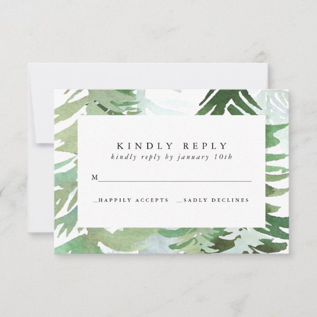 Watercolor forest reply card (Front)