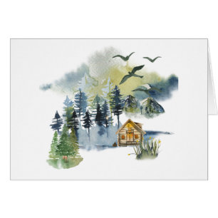 Watercolor forest scene customisable