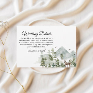 Watercolor Forest   Trees And Deer  Enclosure Card
