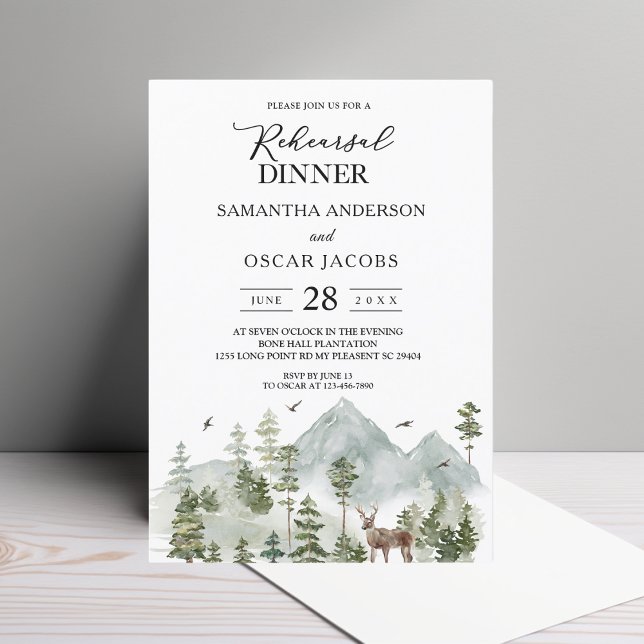 Watercolor Forest | Trees And Deer  Invitation (Creator Uploaded)