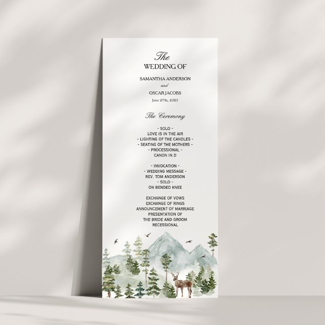 Watercolor Forest | Trees And Deer  Menu (Creator Uploaded)