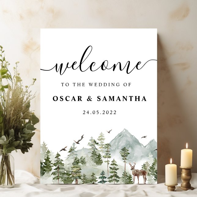 Watercolor Forest | Trees And Deer Poster (Creator Uploaded)