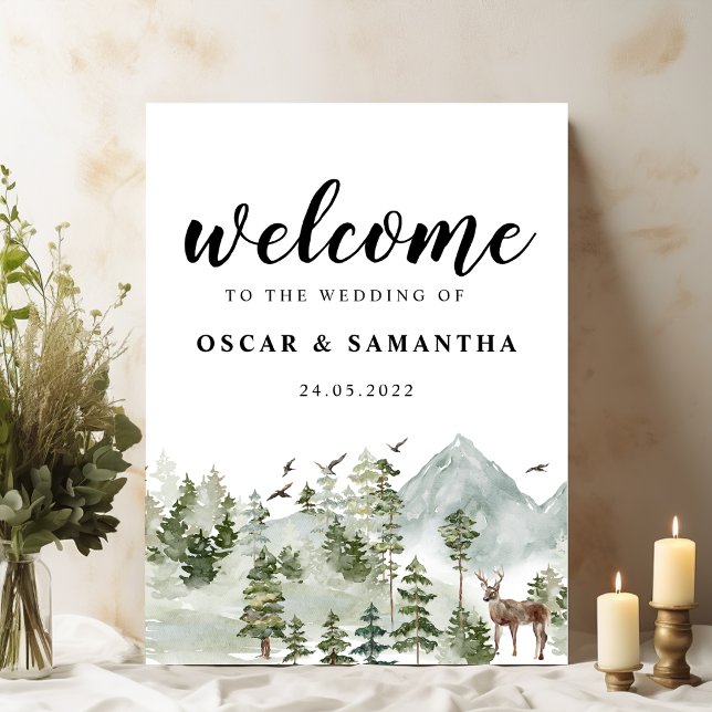 Watercolor Forest | Trees And Deer Poster (Creator Uploaded)