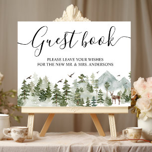 Watercolor Forest   Trees And Deer Poster