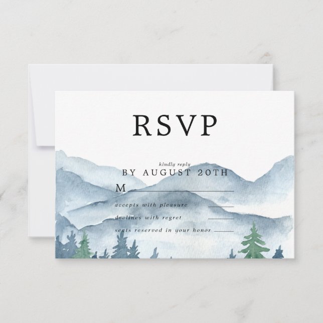 Watercolor Forest Wedding RSVP Response Card (Front)