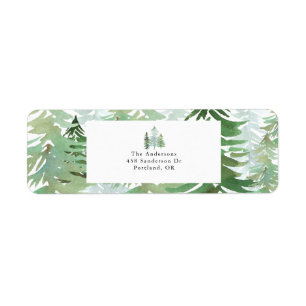 Watercolor forest winter christmas