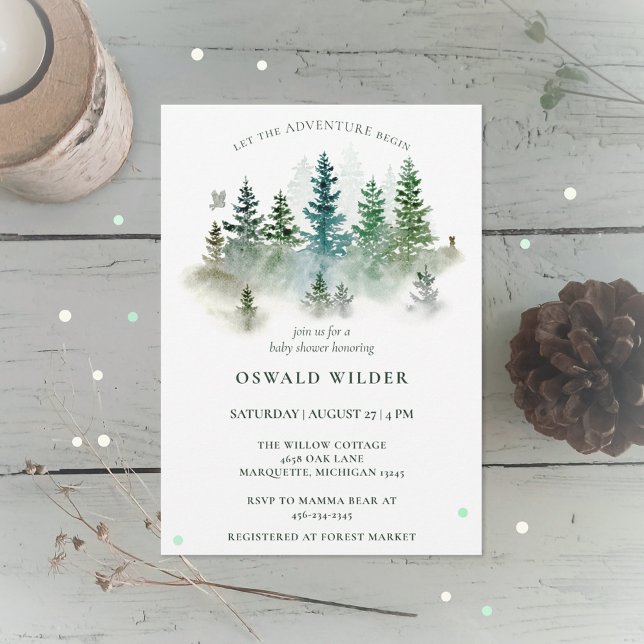 Watercolor Forest Woodland Animals Baby Shower Invitation (Creator Uploaded)