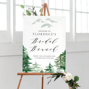 Watercolor Forest Woodland Bridal Brunch Welcome Poster