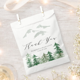 Watercolor Forest Woodland Graduation Thank You Favour Bags