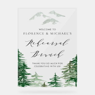 Watercolor Forest Woodland Rehearsal Brunch Acrylic Sign