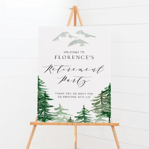 Watercolor Forest Woodland Retirement Party Poster