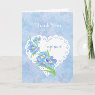 Watercolor Forget-me-not flower Thank you Card