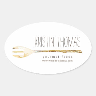 Watercolor Fork Catering, Chef, Food Stickers