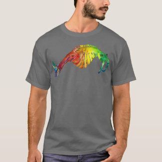 Watercolor Fossil Anomalocaris in Rainbow T-Shirt