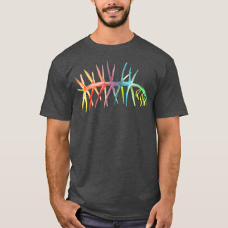 Watercolor Fossil Hallucigenia in Rainbow T-Shirt