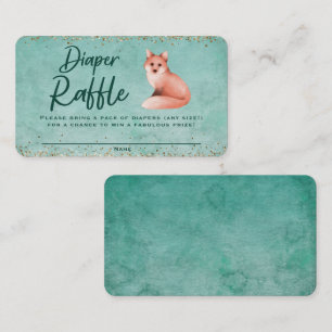 Watercolor Fox Baby Shower Diaper Raffle Ticket Enclosure Card