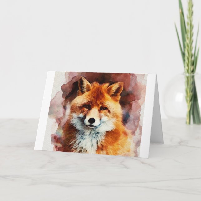 watercolor fox card (Front)